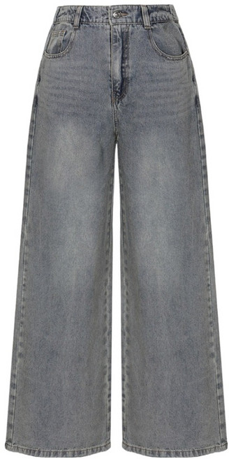 써스데이아일랜드 여성용 빈티지 워싱 와이드 데님 팬츠 T262MJE137W