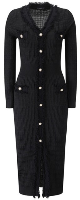 GGPX 로맨틱 페이크 단추 브이넥 롱 원피스 GPCOW012D