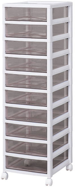 아이리스 조립이 필요없는 이동식 투명 서류정리함 SCE 얕은형, 화이트, 10단