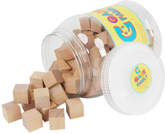 가베가족 큰솔 원목쌓기 고급형 2.5cm 100p + 통 세트 KS0157, 혼합색상, 1세트