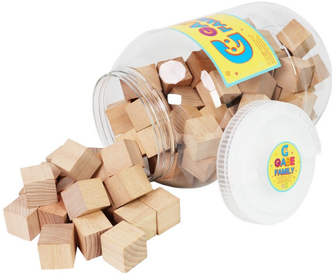 가베가족 큰솔 원목쌓기 3cm 100p + 케이스 세트 KS0160, 혼합색상, 1세트