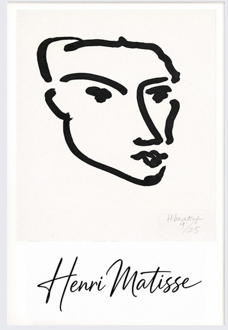 키다리시계 명화 인테리어 액자 앙리마티스 드로잉 2-1 kisn156