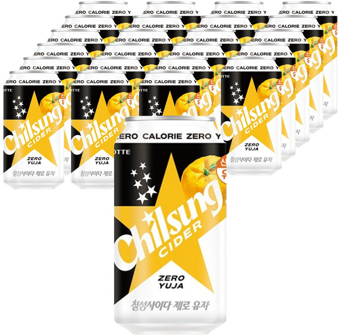 칠성사이다 제로 유자, 24개, 355ml