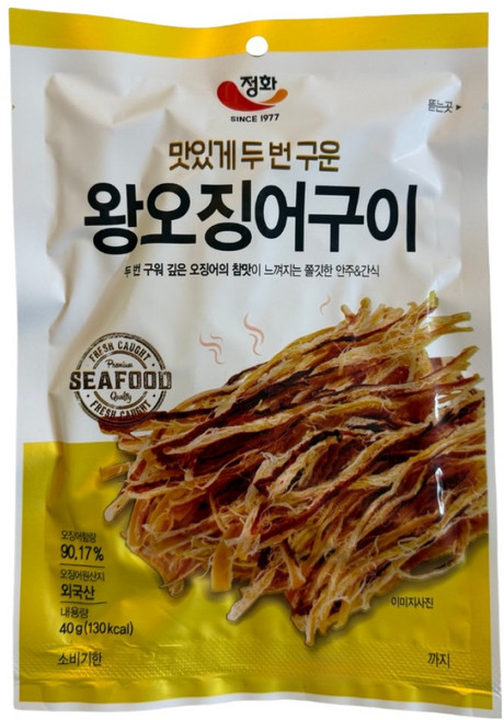 정화식품 왕오징어구이, 40g, 1개