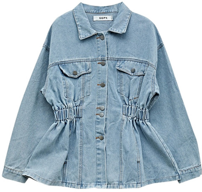 GGPX 여성용 셔링 데님 면 자켓 GPAJK002D