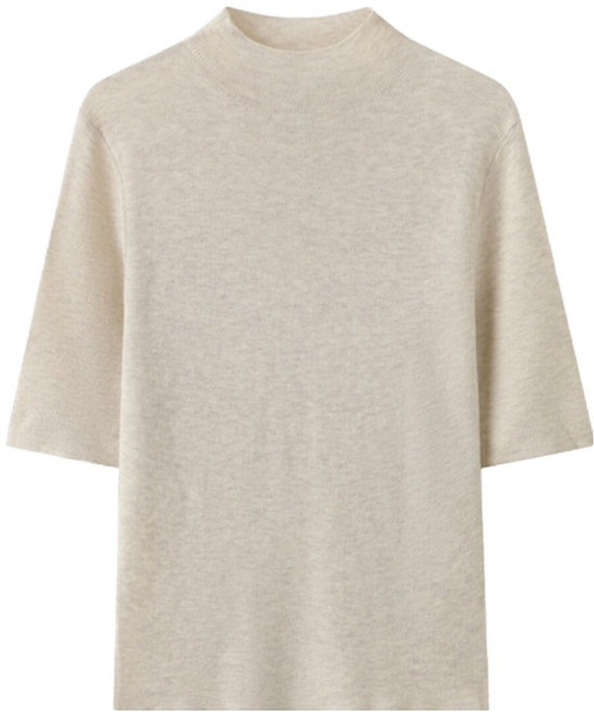 탱커스 여성용 소프트 하프넥 레이어트 반팔 니트 TY1KP009L0