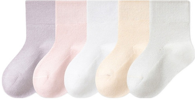 엠에스키즈 신생아용 메쉬양말 5족 세트 여