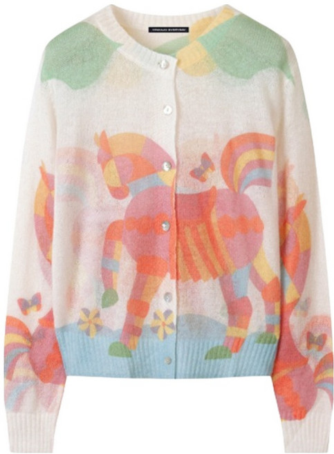 미니멈 여성용 에브리데이컬러 홀스 모헤어 울 니트 가디건 EB3CK031D