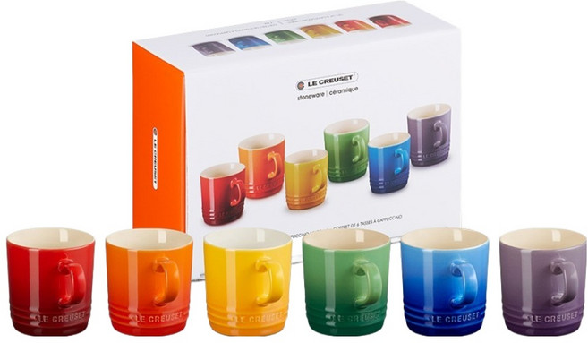 LE CREUSET 卡布奇諾馬克杯 200ml 6件組 + S號購物袋