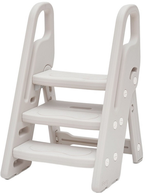 아이팜 접이식 3단 손잡이 디딤대, 버치베이지, 1개