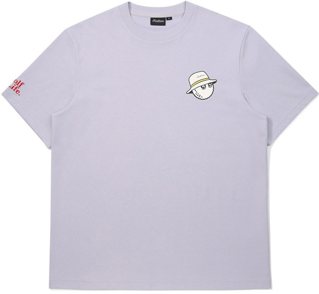 말본 남녀공용 버킷 스크립트 유니 라운드 티셔츠