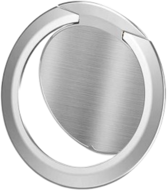 사인포스트 초슬림 360 회전 링 거치대 스마트폰 핑거 그립 3.5 x 3.5 cm, 실버, 1개