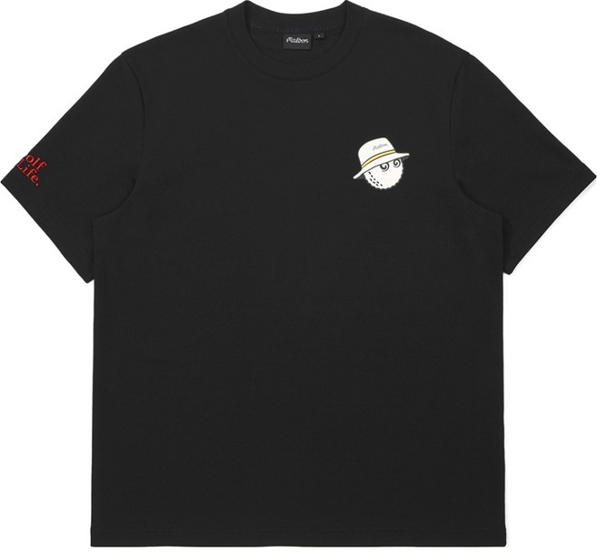 말본 남녀공용 버킷 스크립트 유니 라운드 티셔츠