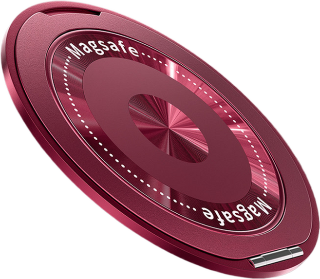 사인포스트 맥세이프 초슬림 360 회전 링 거치대 스마트폰 핑거 그립 3.5 x 3.5 cm, 레드, 1개