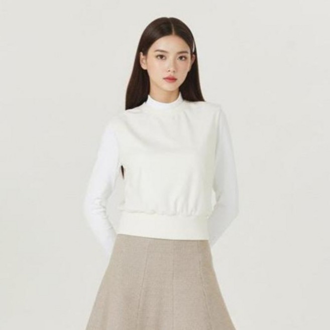 HALEY 여성용 라운드넥 방풍 백 지퍼 베스트 HWAKT1610