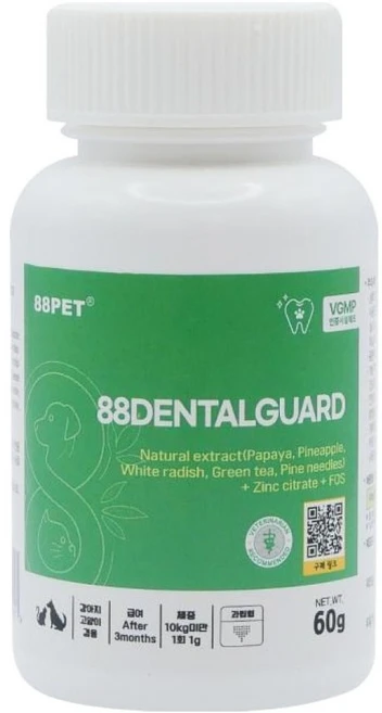 88펫 반려동물 88덴탈가드 건강보조제, 1개, 구강/치석관리+장건강 - 쿠팡