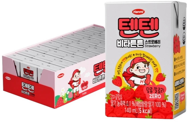 텐텐 비타튼튼 음료 스트로베리, 24개, 140ml - 쿠팡