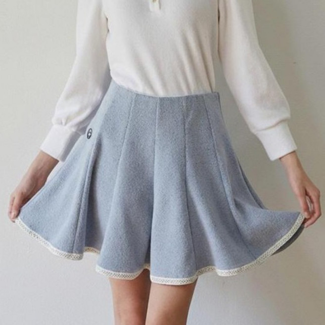 HALEY 여성용 울라이크 다트 플레어 큐롯 스커트 HWBKK1212