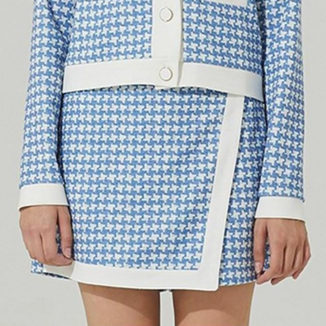 HALEY 여성용 하운드 투스 랩 스커트형 반바지 HF-WS1321