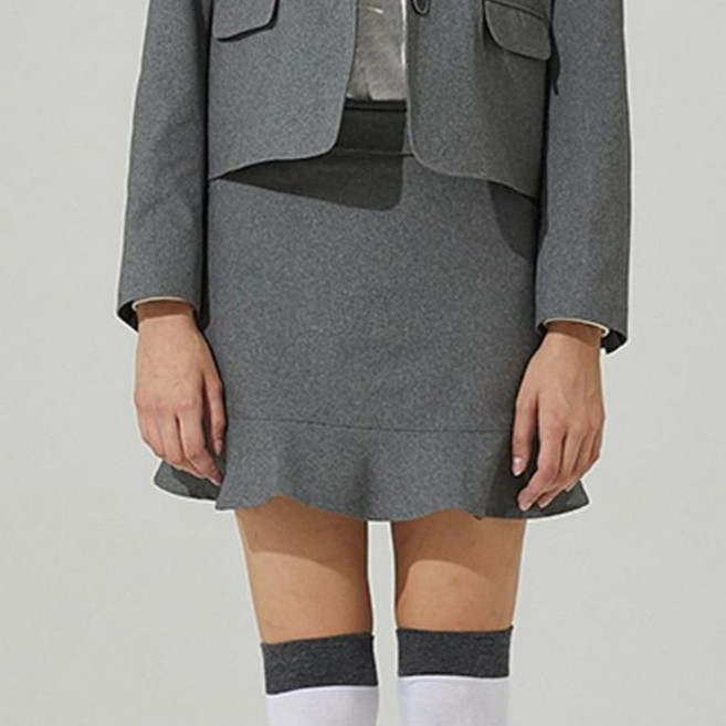 HALEY 여성용 진주 버클 포인트 플레어 큐롯 스커트 HF-WK1309