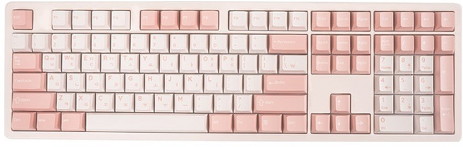 큐센 PBT 풀윤활 가스켓 유무선 기계식 키보드 하이무 저소음 핑크솔트축, 벚꽃, Q108, 제조사축