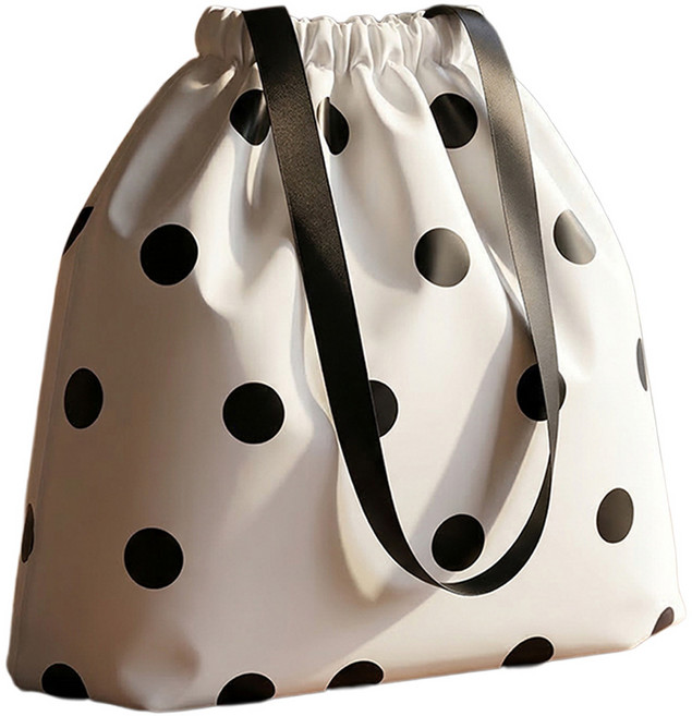 펜시픽 선물 포장 반투명 답례품 간식 복주머니 손잡이 쇼핑백, 블랙 도트, 50개