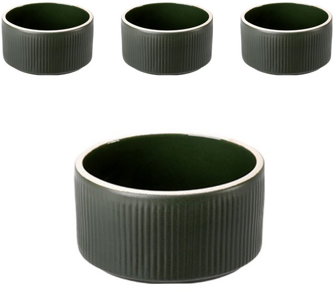 메종오브제 윤도자기 차곡 국산 소스볼, 딥그린, 4개