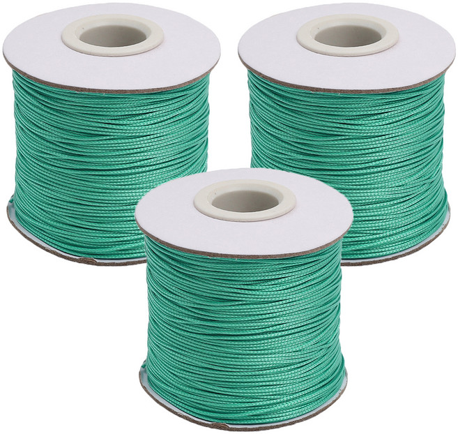 마켓피아 매듭 팔찌 마크라메실 공예 끈 0.5mm x 10m, 그린 홀, 3개