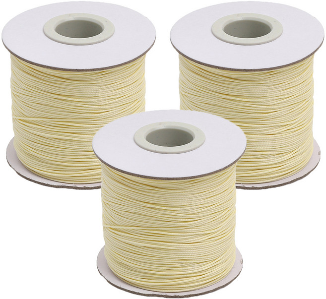 마켓피아 매듭 팔찌 마크라메실 공예 끈 0.5mm x 10m, 베이지, 3개