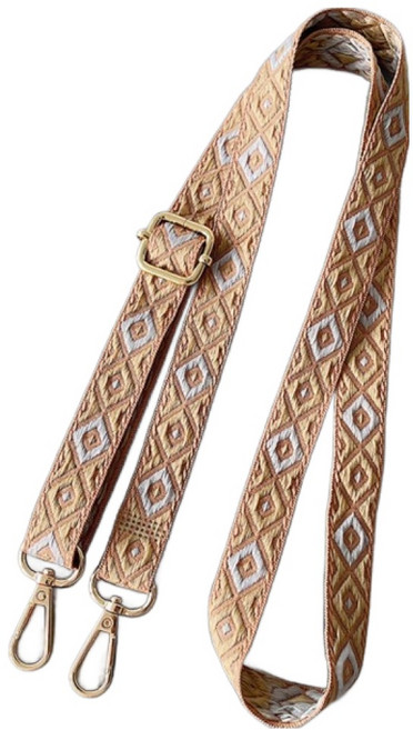 묘먀미 빈티지 패턴 길이조절 크로스바디 핸드폰스트랩 MMM3755, 베이지, 1개