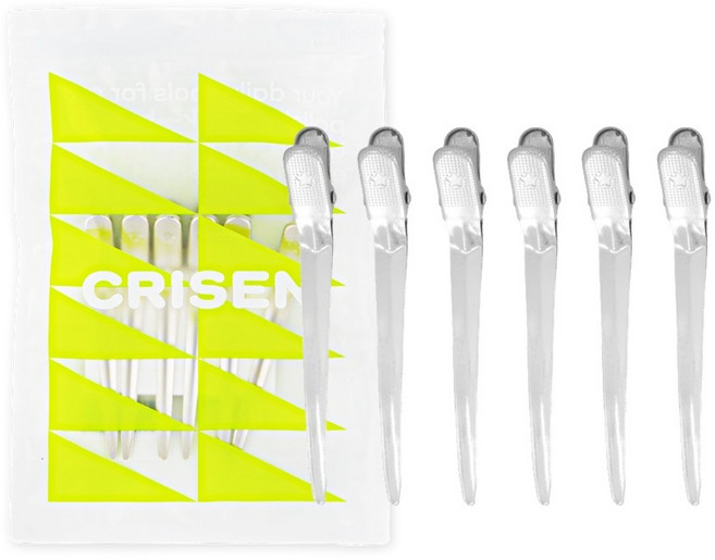 크리센 자국없는 헤어 집게핀 대 6p 세트, 1세트, 실버