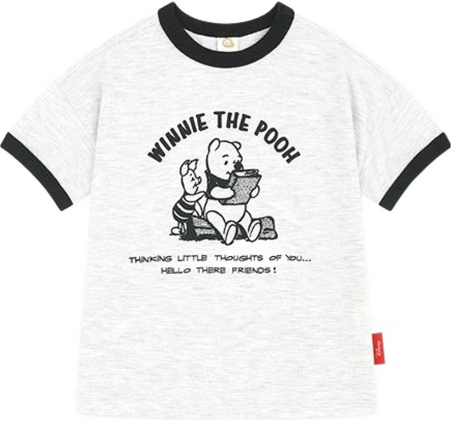 밀크마일 디즈니 곰돌이 푸와 피글렛 심플라인 티셔츠