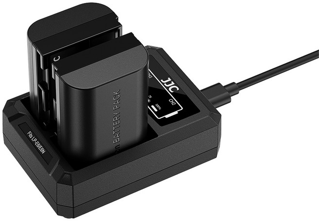 JJC 캐논 LP-E6 P NH R6 Mark 3 R5 M2 듀얼 배터리 충전기, 1개, DCH-E6TC