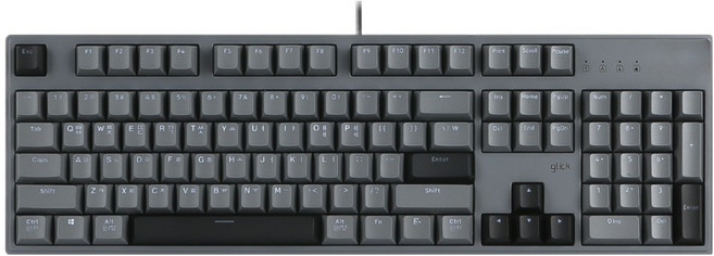 지클릭커 게이밍 게임용 기계식 풀배열 방수 유선 키보드 PBT 키캡, 문스톤 그레이, V104, 제조사축