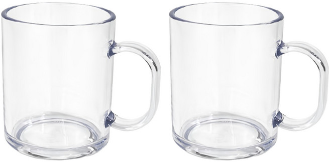깨지지 않는 트라이탄 머그컵 그란데 470ml, 투명, 2개