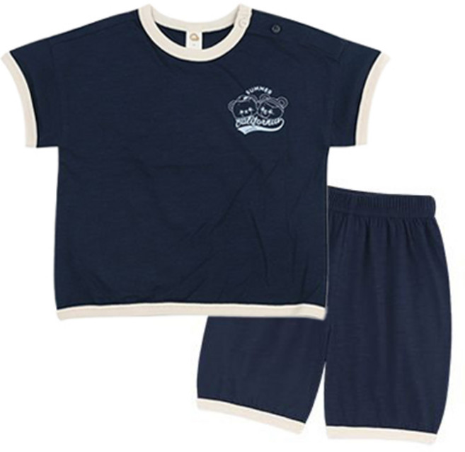 밀크마일 유아용 썸머베어 프렌즈 벌룬팬츠 상하의 세트