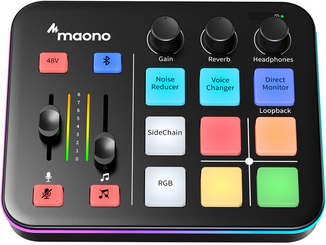 마오노 RGB 블루투스 오디오 게이밍 방송용 스트리밍용 인터페이스, 블랙, G1 NEO