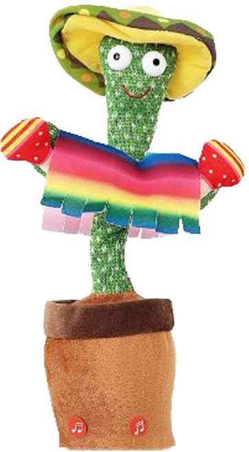 다다랜드 말하는 선인장 볼륨조절 작동인형, 볼륨 마라카스 선인장, 1개, 35cm