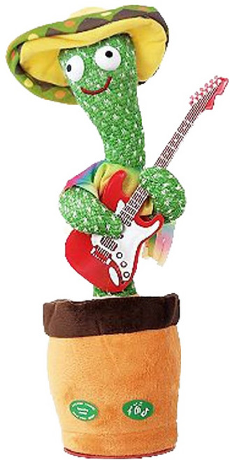 다다랜드 말하는 선인장 볼륨조절 작동인형, 볼륨 기타 선인장, 1개, 35cm