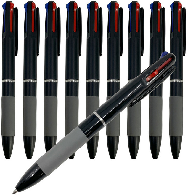 리드홈 잘써지는 소프트 고급 3색 볼펜 0.7mm, 블랙, 10개