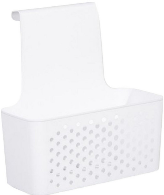라임리빙 주방 욕실 다용도 걸이형 수납 바구니, 화이트, 1개