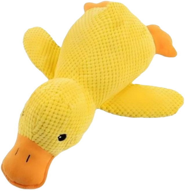 POGGU 狗狗絨毛發聲玩具/耐咬磨牙陪睡玩具/寵物解悶玩具, 黃色, 1個