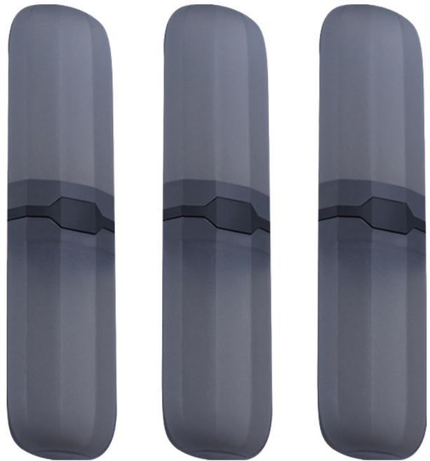 더자카 슬림형 베이직 휴대용 칫솔 치약 케이스 FREE, 클리어 블랙, 3개