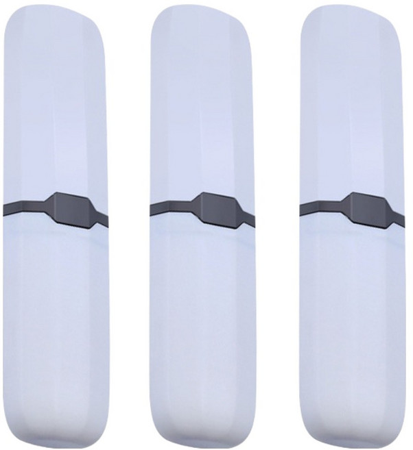 더자카 슬림형 베이직 휴대용 칫솔 치약 케이스 FREE, 화이트, 3개