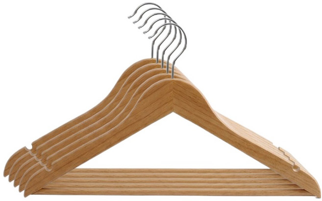 홈멧 프리미엄 원목 옷걸이, 브라운, 5개