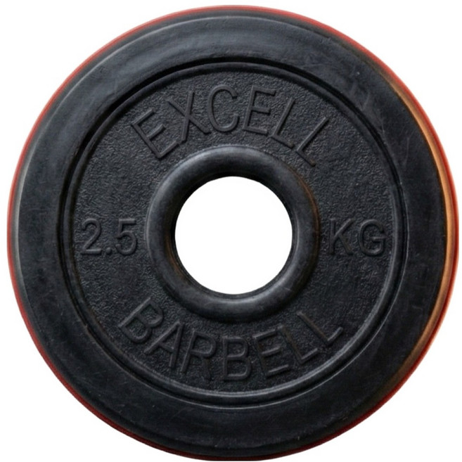 반석스포츠 엑셀 레드 중량 바벨, 블랙, 2개, 2.5kg