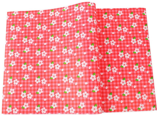 아이엔피 체크블라썸 식품포장 코팅 페이퍼 핑크 35 x 25 cm, 100개, 1개입