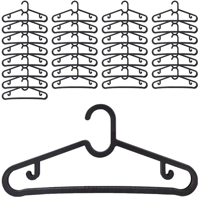 홈멧 논슬립 가벼운 옷걸이, 블랙, 30개