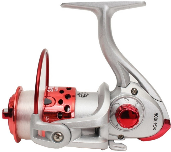 싸파 3볼 베어링 스피닝 릴, 레드, SG-4000R