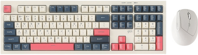 지클릭커 오피스프로 사일런스 M RGB 무소음 블루투스 108 무선 키보드 마우스 세트, 일반형, Havana Capuchino, WMK600
